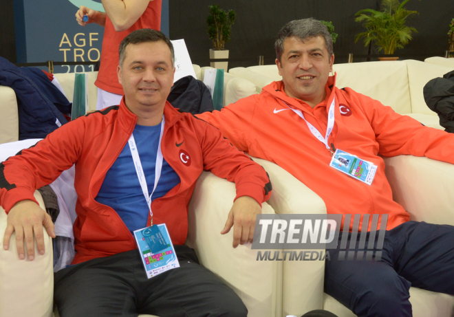 Bakıda batut gimnastikası üzrə Dünya Kubokunda iştirak edəcək idmançıların podium məşqləri. Azərbaycan, 4 mart, 2016